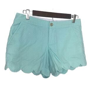 Lilly Pulitzer The Buttercup‎ Dressy Scalloped Shorts Texture Mint Green Size 2
